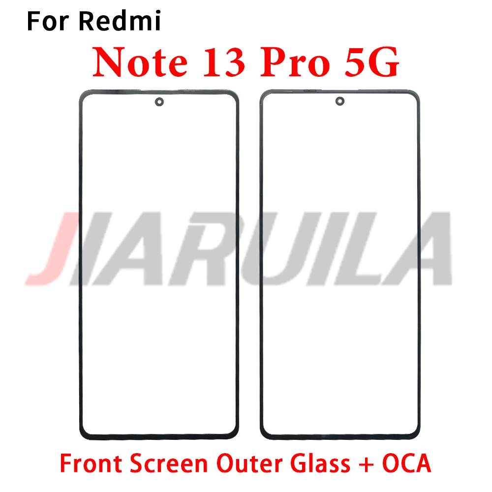 Front Screen Outer Glass With OCA For Xiaomi Redmi Note 13 Pro