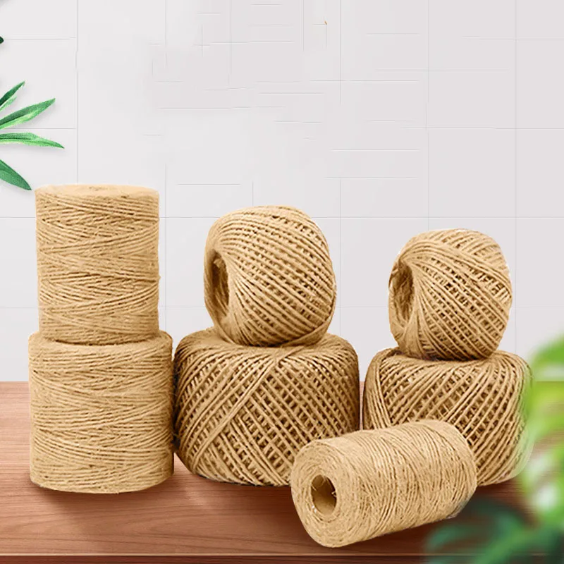 

Natural Fiber Jute Burlap Rope Cord String For Weddings Belt Strap Floristry Party Gardening Decoration Gift Packing Home Decor