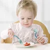 1 Pair Silicone Spoon for Baby Bendable Soft Fork Children Feeding Training Tableware Silicone Soft Fork Spoon Set Tableware 4