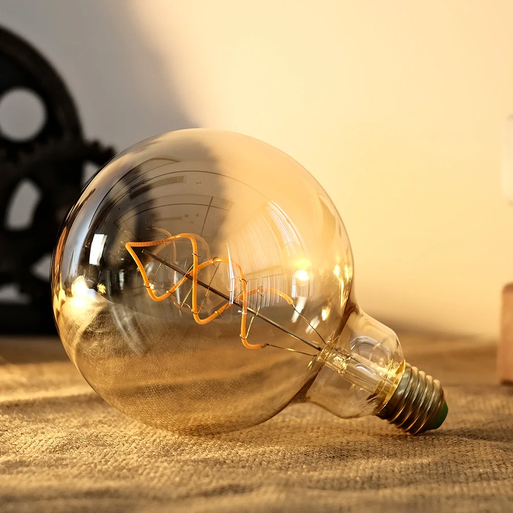 G125 Big Globe Spiral Filament Edison LED Bulb 4W Dimmable