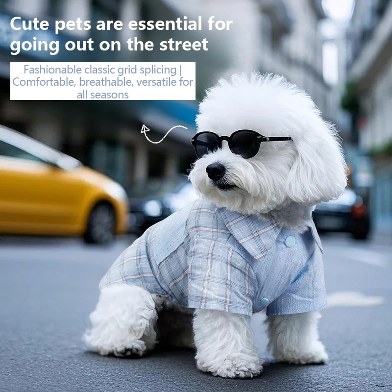 Plaid Cotton Dog Shirt 4