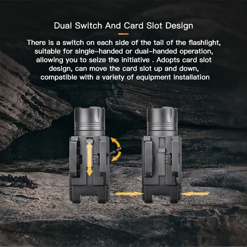 Rechargeable LED Flashlight with Laser for Picatinny Rail