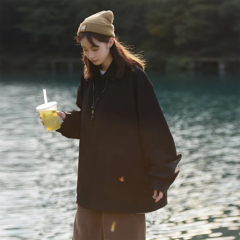 

Oversized Long Sleeve Shirts Teenage Girl Japanese Fashion Trends Outdoor Streetwear Women Loose Fit Blouses Tops Casual Clothes