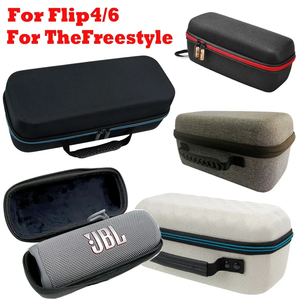 Khanka Harde reiskoffer voor JBL Flip 7/6/5/Flip Essential draagbare Bluetooth-luidspreker. (zwart/blauw Khanka Harde reiskoffer voor JBL Flip 7/6/5/Flip Essential draagbare Bluetooth-luidspreker. (zwart/blauw