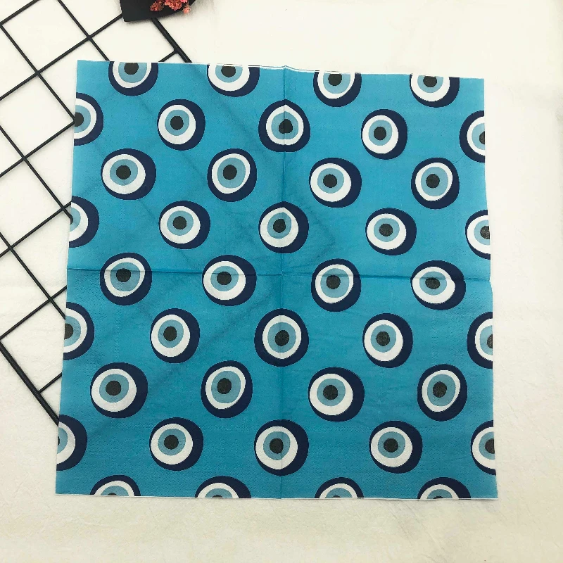 10/20pcs Blue Printed Paper Napkin Birthday Party Table Setting