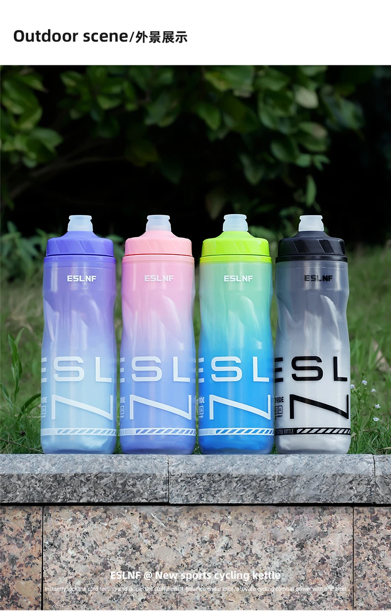 ESLNF 610ML Große Kapazität Fahrrad Reiten Flasche Rennrad MTB Doppel-schicht Isolierte Wasser Flasche Tragbare Fahrrad Wasser flasche – Detail 13