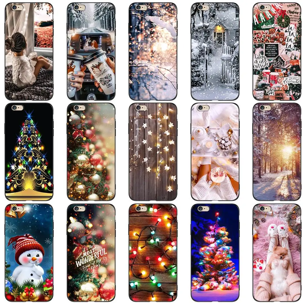 Per Iphone 5 S 5 S Se 2016 4.0 "Custodia Per Telefono Su Apple Iphone 6 S 6 S Plus Funda Bumper Custodia In Tpu Nero Winter Christmas Girl