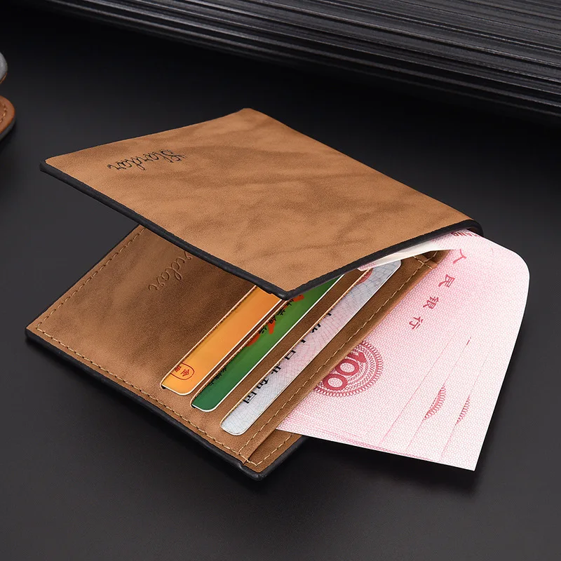 Short wallet men's new youth wallet student ultra-thin soft leather simple wallet driver's license fashionable