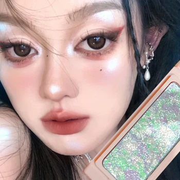 매쉬드 포테이토 텍스처 글리터 아이섀도우, 오래 지속되는 방수 아이섀도우, 진주 빛 글리터 바디 하이라이터, 메이크업 팔레트