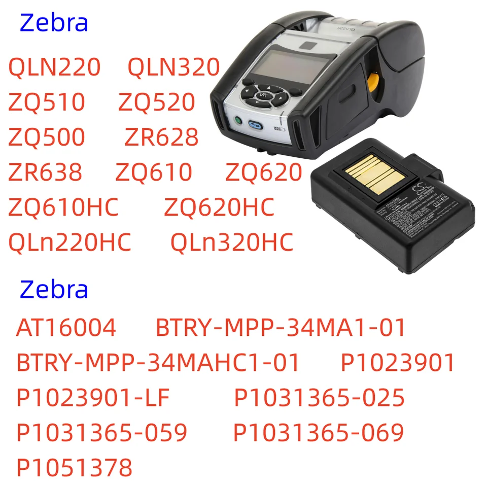 Original Zebra Printer Battery P1051378 – Compatible With QLN220, QLN320, ZQ500, ZQ510, ZQ520