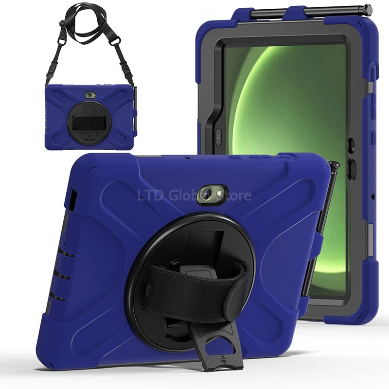 Durable 360° Rotatable Tablet Case with Kickstand & Hand Strap