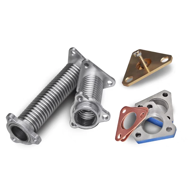 Fuel dispenser corrugated pipe, triangular flange, triangular bottom