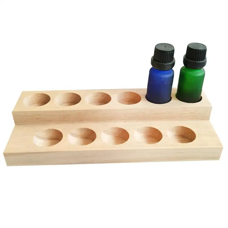 

Slots 2layer Essential Oil Display Stand Wooden Aromatherapy Organizer Solid Wood Display Stand Organization Storage Rack