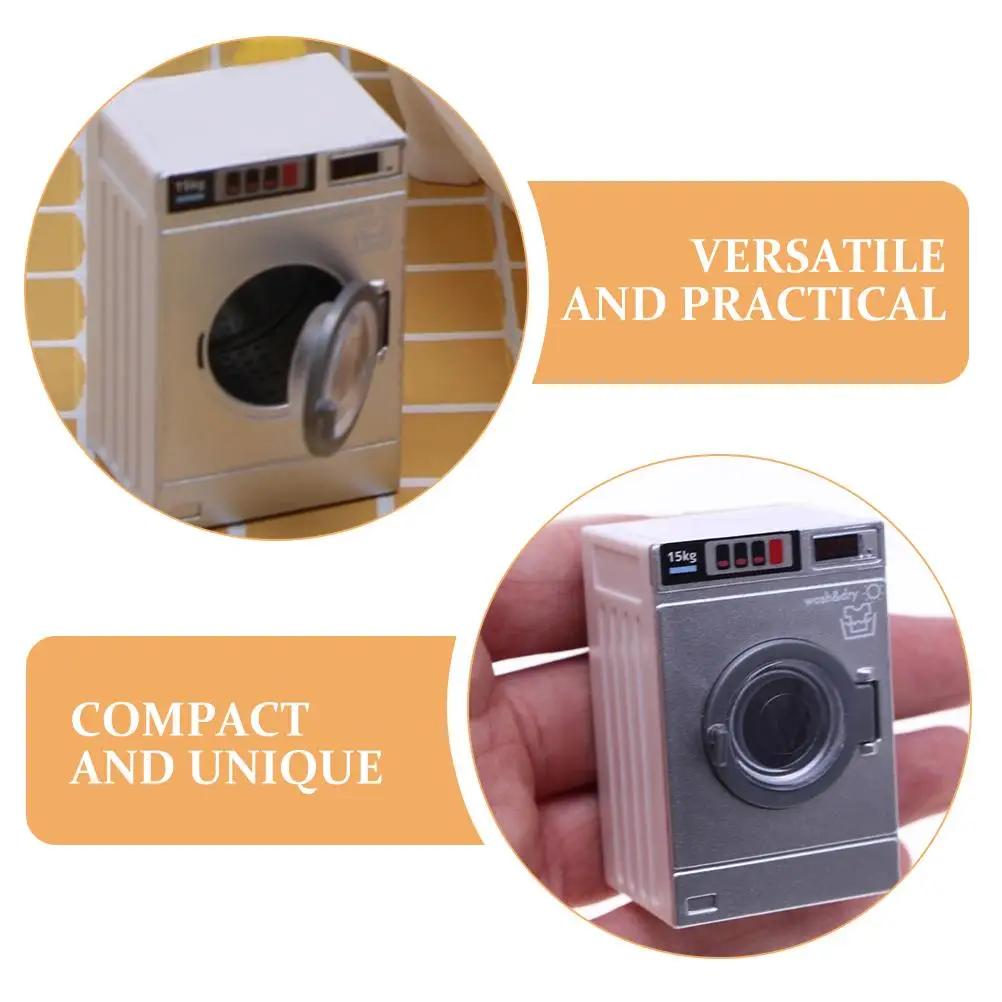 Mini Washing Machine Model Dollhouse Toy Washer Dryer For Pretend Play Housekeeping Toys Role Games Decor Photo Props Miniature
