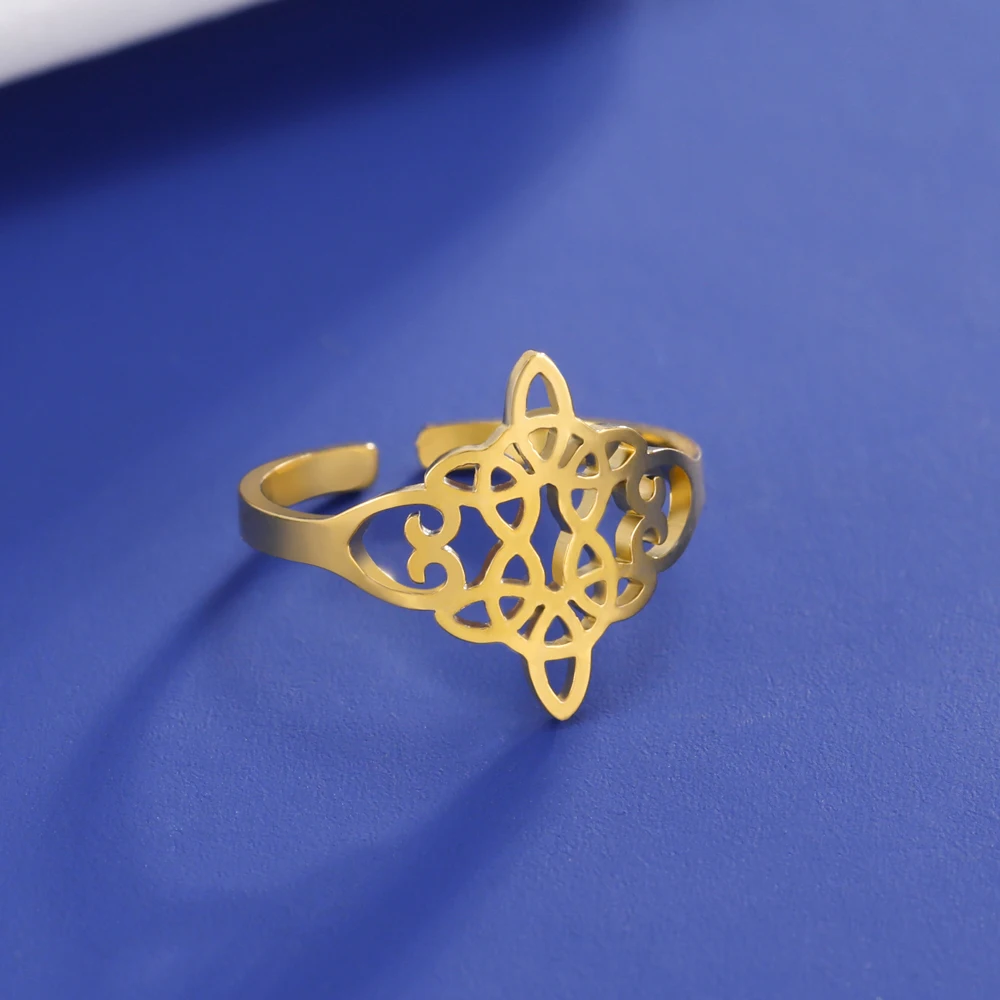 zeit Hexenknoten Verstellbare Ringe Männer Frauen Edelstahl Hexerei Wicca Fingerringe Amulett Schmuck Geschenk ﻿ – Detail 27