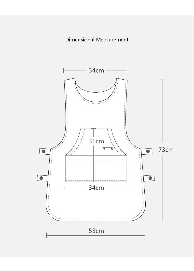 Benutzerdefinierte Firmenmarke Logo Werbung Hemd Weste saubere Baumwollschürze Arbeiterkleidung Restaurantuniform für Männer und Frauen – Detail 1