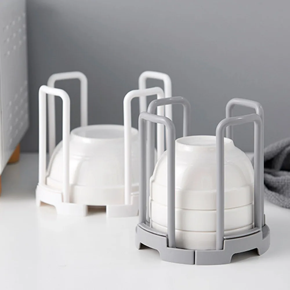 Practical Plastic Desktop Bowl Holder Removable Multifunctional Drain Cup Shelf Retractable Dishes Storage Rack Kitchen