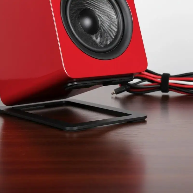 Supporto per altoparlanti da tavolo da 2 pezzi per audio migliorato da tavolo, supporto audio per computer, piattaforma stabile regolabile - immagine 3