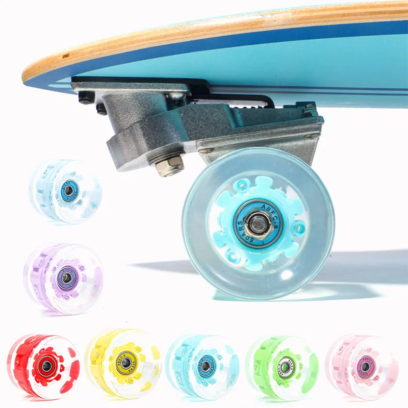 65x45mmLandSurfboardLuminousWheelTransparentPuColorFlashWheel