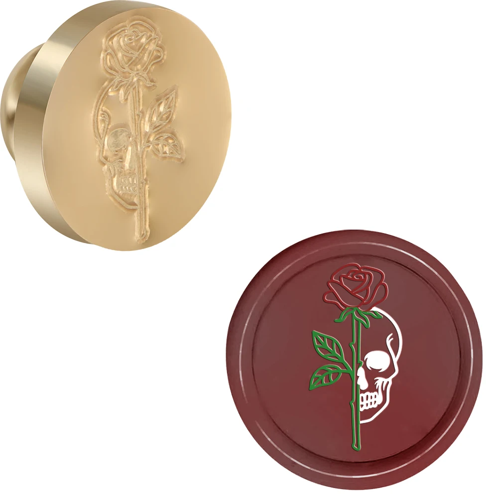 

Rose and Ghost Face Wax Seal Stamp Diy Craft Supplies Scrapbooking Christmas Wedding Invitation for Decoration Wine Bags