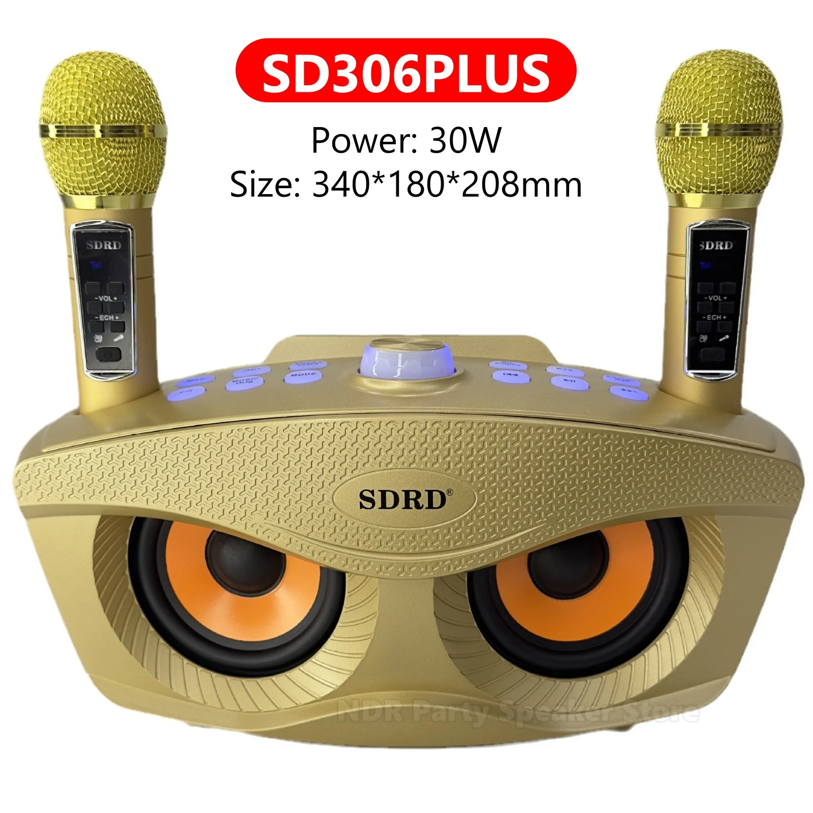 SDRD SD-306 ワイヤレスファミリーカラオケシステム（マイク2本付属