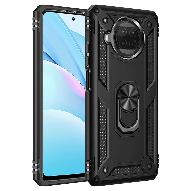 BestST Cover per Xiaomi Mi 10T Lite 5G,+ Vetro Temperato, Custodia per Xiaomi Mi 10T Lite 5G Cover a 360°Girevole Ring Hybrid Armor Bumper TPU Case
