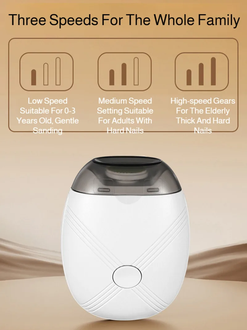 Electric Nail Trimmer Rechargeable Cordless Safe Design For Newborns Baby Nail Care Kit Automatic Nail Grinder_voghion.com