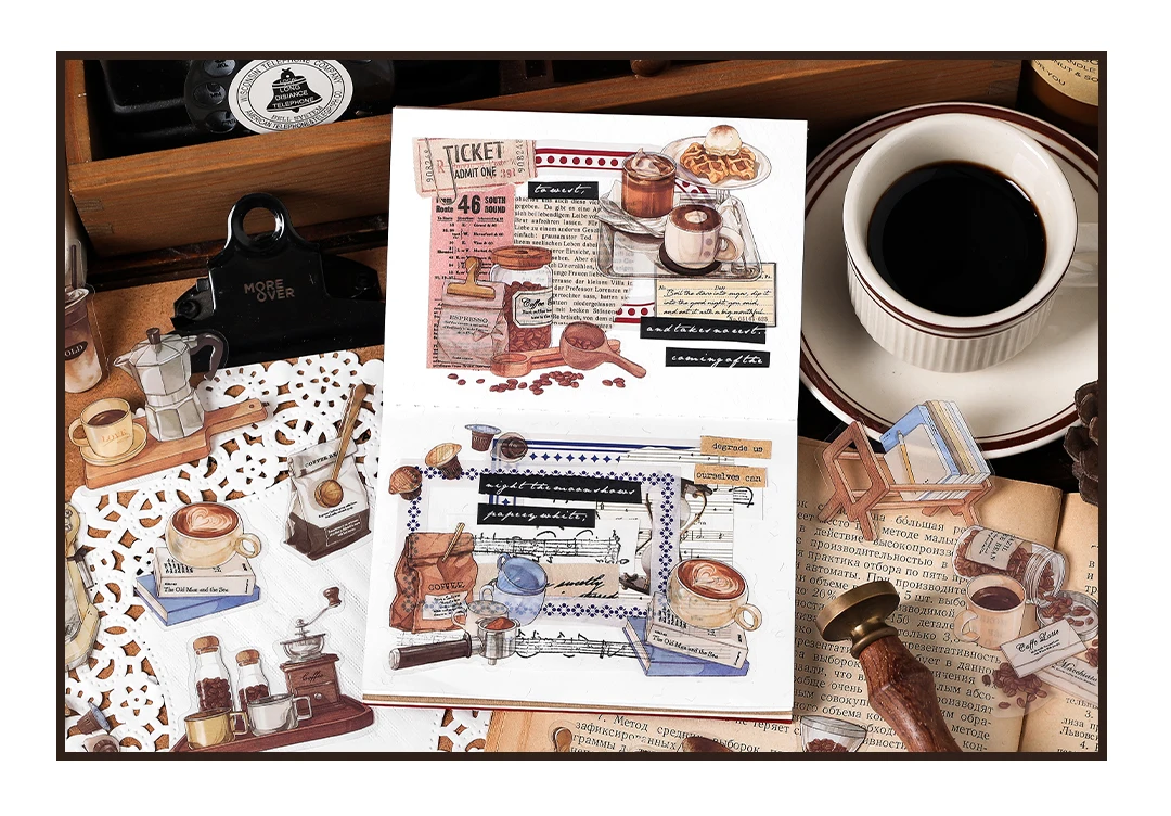 4style 40pcs Vintage Dark Art PET Stickers Creativity Decorative Diary Album Scrapbooking Collage material Junk Journal Supplies
