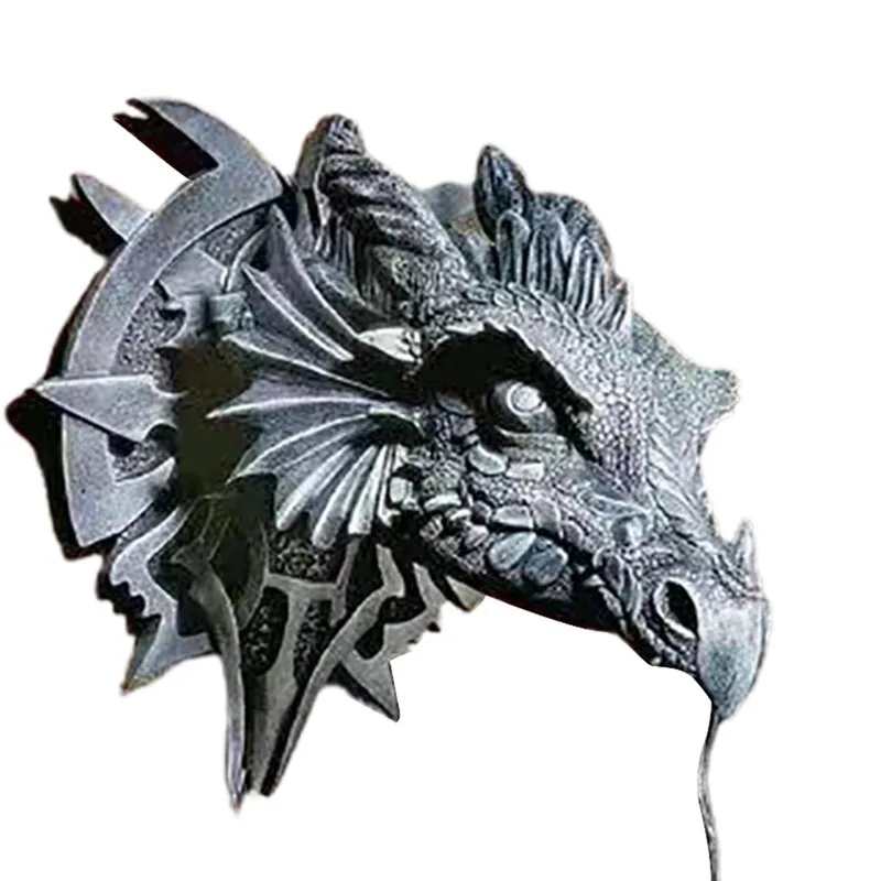 LED Dinosaur Hanging Lamp Lantern Industrial Style Resin Dragon Head Crafts Halloween Wall Decoration