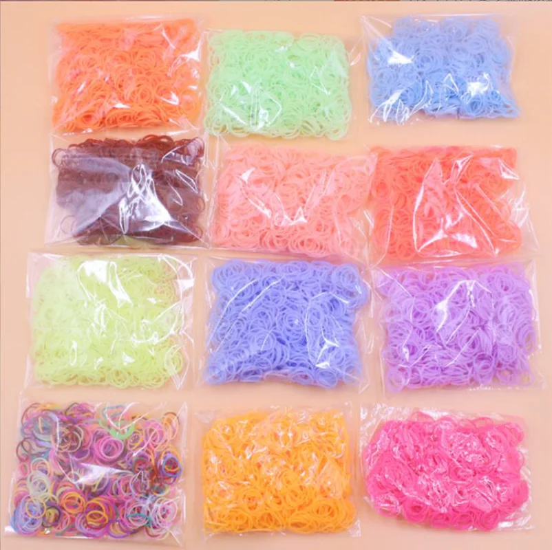 Solid Jelly Color Loom Rubber Bands Bracelet For Kids DIY Toys Rubber Loom Bands Make Manual Woven Accessories Girl Gifts Bracelet Jewelry