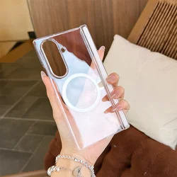 HD Transparent Protective Phone Case with Wireless Charging and Hinge Protection - Galaxy Z Fold4 (Magnetic Clear)