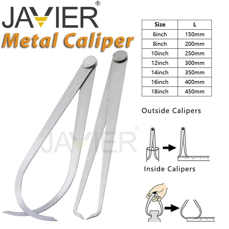 2pcsCalipers150450mmMetalcaliperFirmJointInsideandOutside