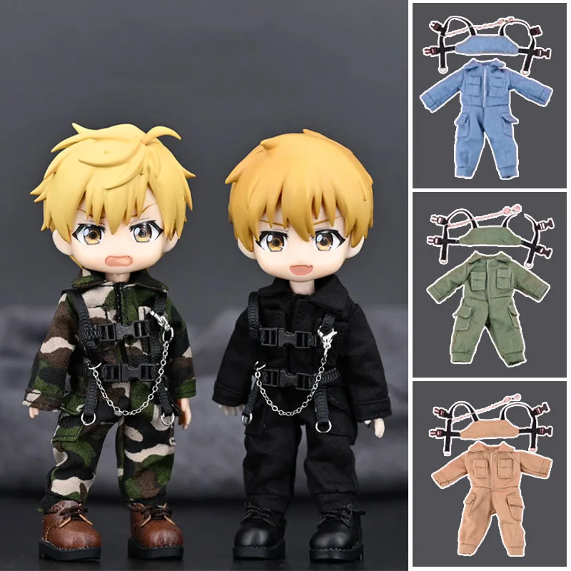 YIJU 1:12 Scale BJD/OBI11 Doll Clothes Set - 4-Piece Suit (Vest, Tie, Shirt, Pants) In Black