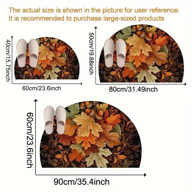 VIKAMA الخريف مابل ليف نصف دائرة الكلمة حصيرة الشك...