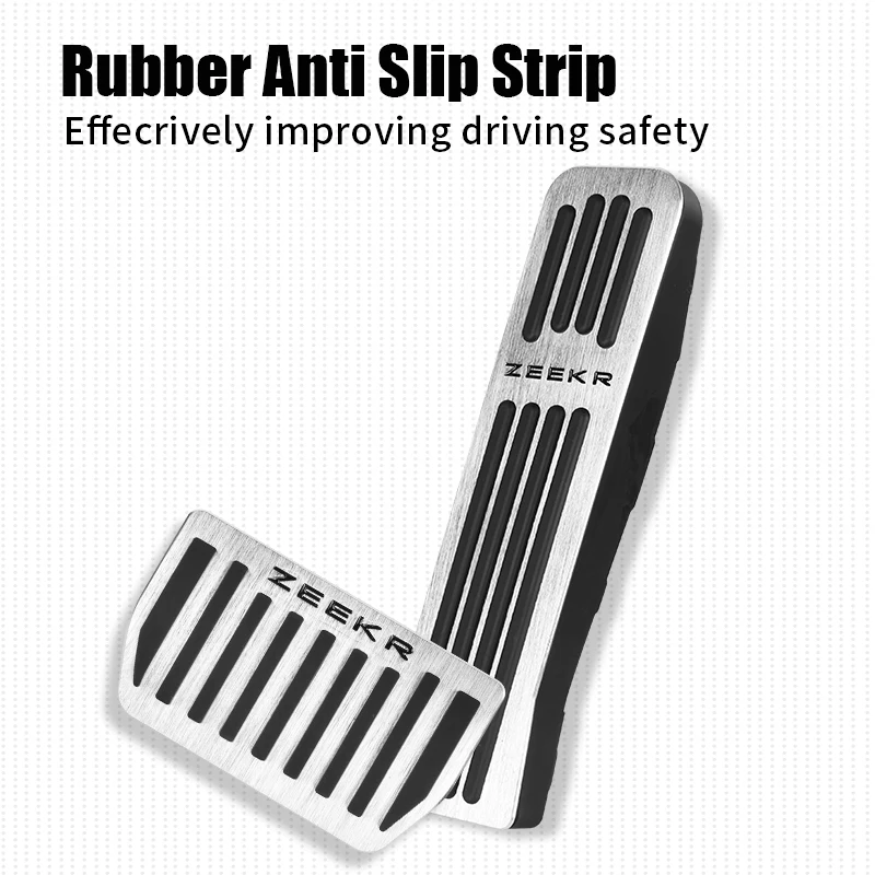 For ZEEKR X Gas Brake Pedal Pad Non-Slip Stainless Steel Pedalboard Aluminium Alloy Rubber Brake Cover Car Accessories