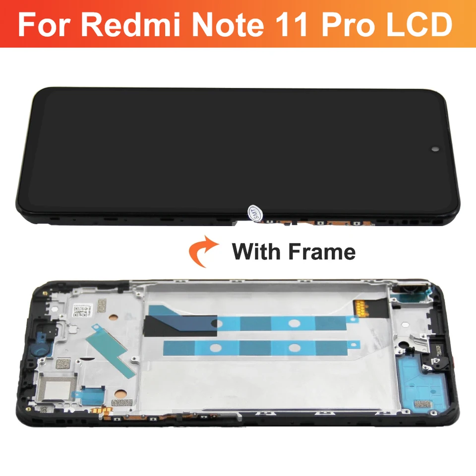 SRJTEK TFT für Xiaomi Redmi Note 11 Pro 4G / 5G LCD Display Ersatz 2201116TG 21091116I Touch Digitizer mit Rahmen