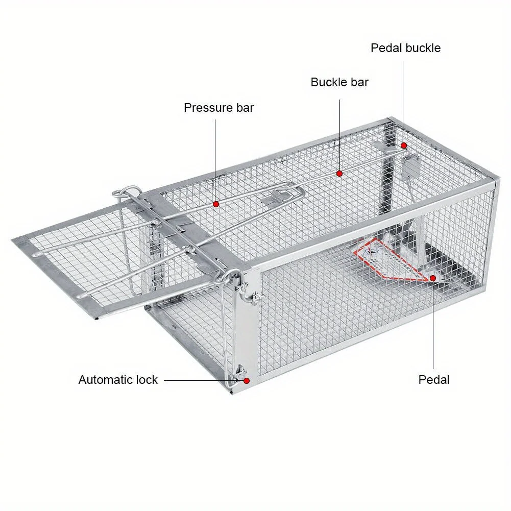 Description Picture 3 of item1pc Humane Rat Trap Live Traps for Chipmunks Rats and Mice Mouse Catch and Release for Indoor Outdoor Humane Rat Cage Traps