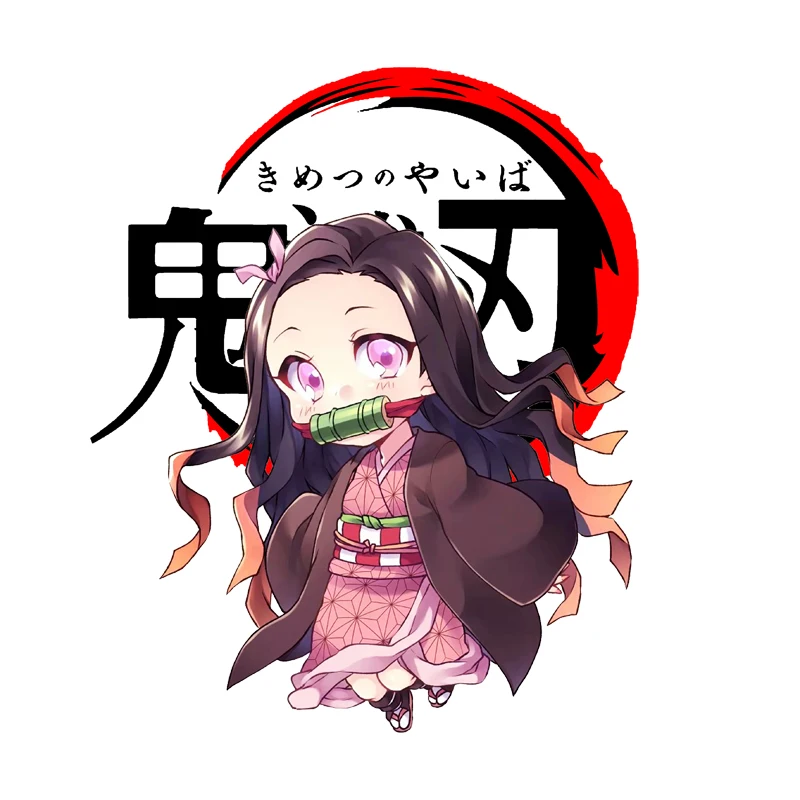 Fashion Cool Anime Demon Slayer Cartoon Car Sticker Nezuko Tanjirou Anime Car Body Laptop Motorcycle Sticker Car Accessories