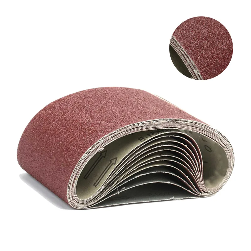 

11Pcs Red Zirconia Sanding Belts 75x533mm 80 120 150 Mixed Grit Alumina Sander File Belt Set Abrasive Belt Tools Accessories