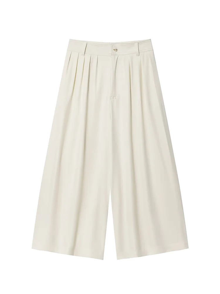 TFMLN Ladies Straight Pants Set Fashion Long Sleeve Button Pocket Stand Collar Jacket Wide Leg Trousers Two Piece Set Autumn