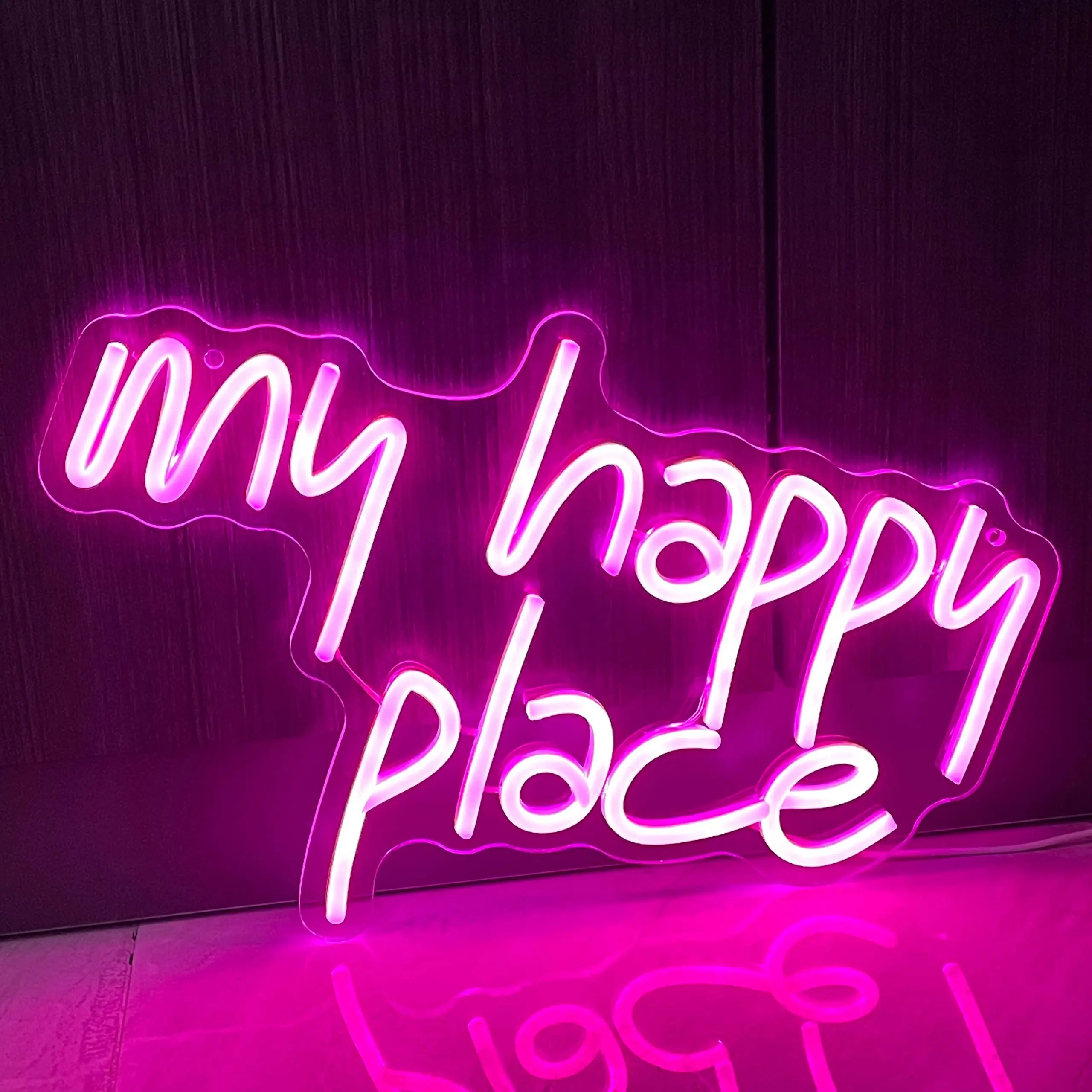 Tanie Moje szczęśliwe miejsce Neon LED rozświetla moje szczęśliwe miejsce znak sklep