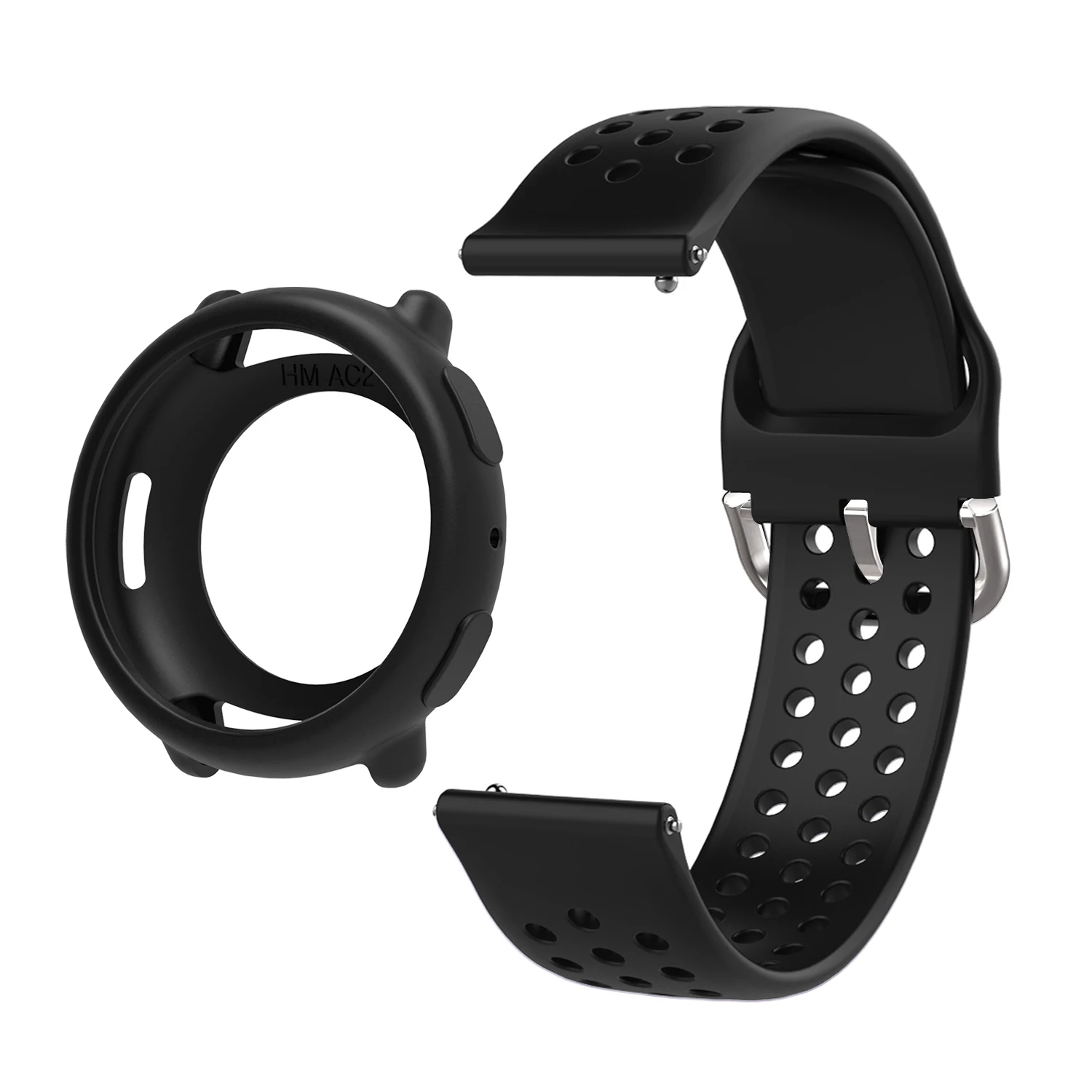 2-in-1 Set: Silicone Watch Strap with Armor-Style TPU Case