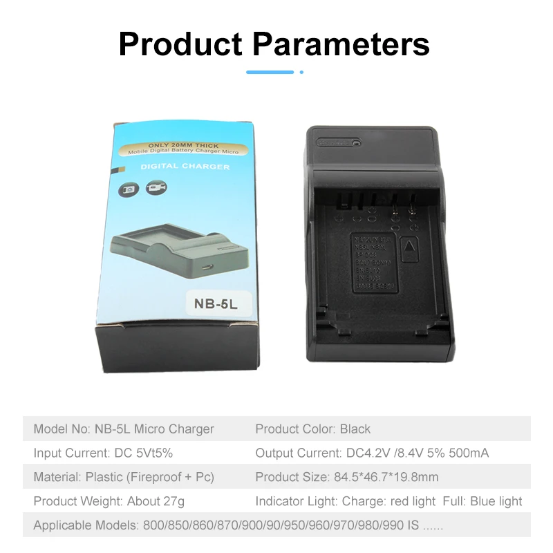 Chargeur pour Canon NB-5L - batterie appareil photo