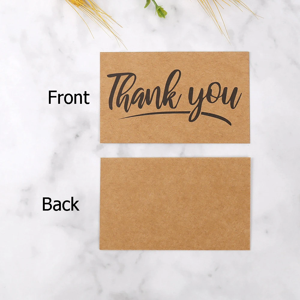 50PCS Kraft Paper Thank You Cards – Blank Greeting Cards for Kids Birthday, Baby Shower... - SKU BGC02113 - UGI Packaging