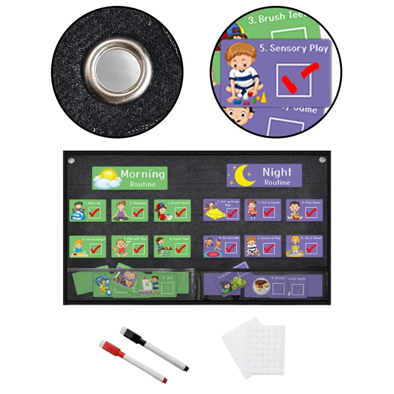 

Kids Visual Schedule Daily Schedule Pocket Chart for Activity Home Classroom