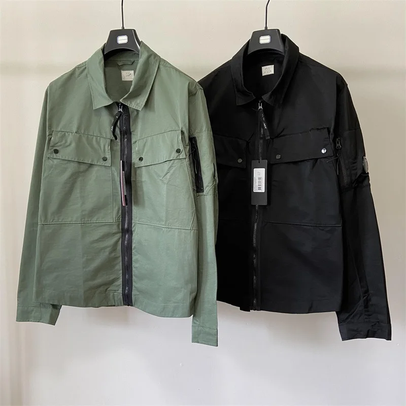

Classic Men Long Sleeve Jackets Taylon CP Garment Dyed Utility Overshirt Casual Men Coat Windbreaker Male Hoodies Size M-XXL