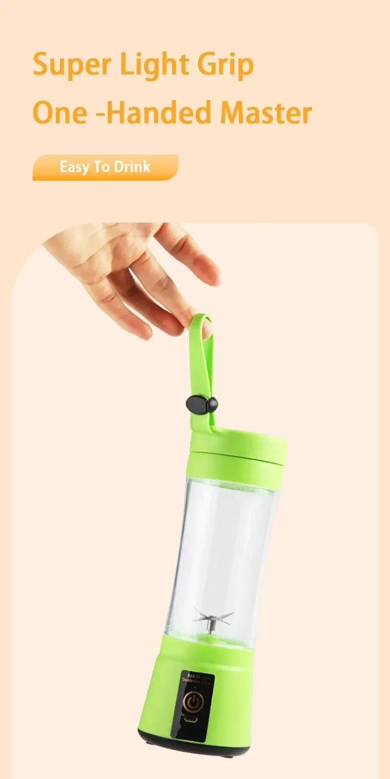 Description Picture 3 of itemIconic Brand Electric Juicer Mini Portable USB Rechargeable Blender Milkshake Fruit Juicer Multifunctional Juice Machine Blender Home
