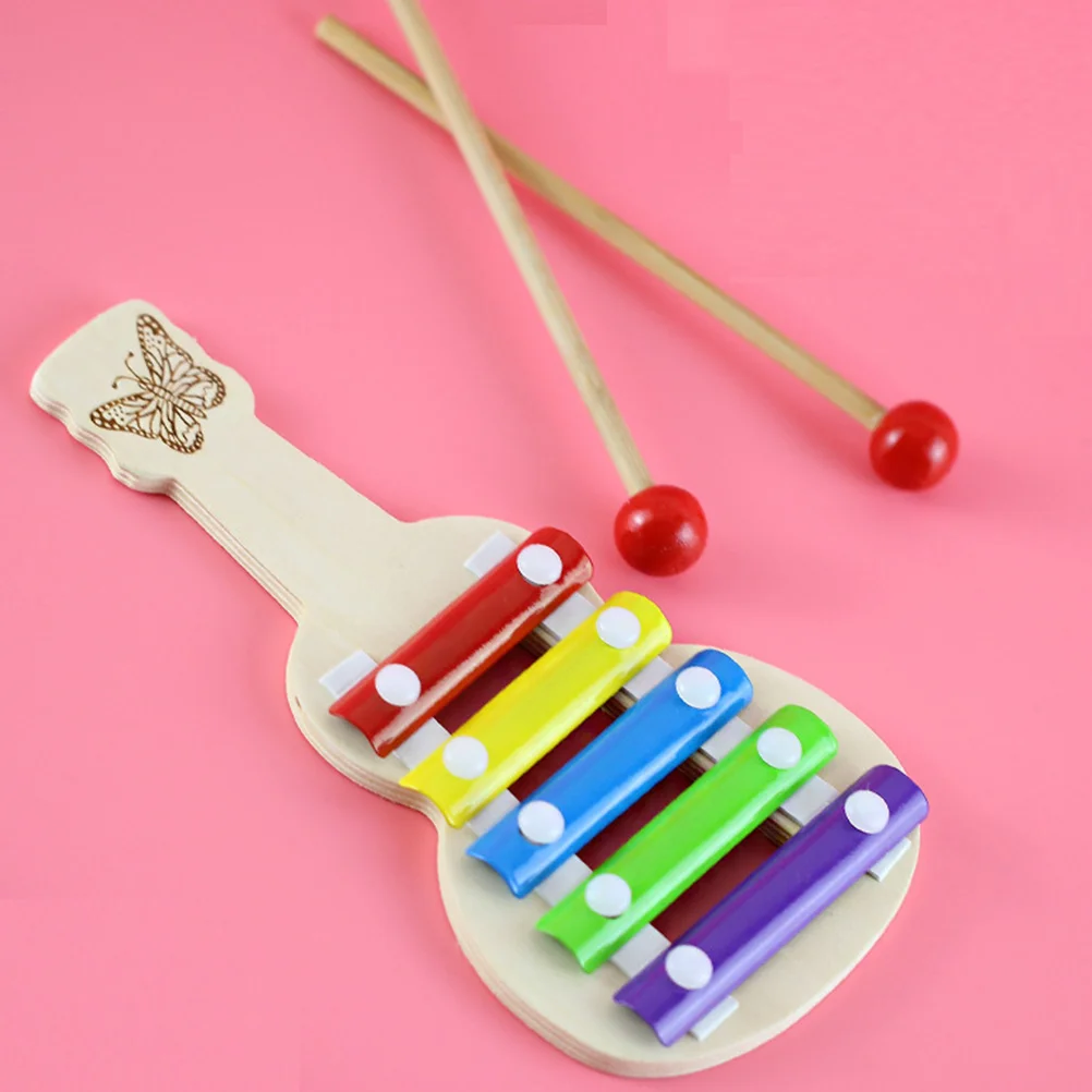 

2 Sets Kids Xylophone Musical Toys Plaything Wooden Party 5 Notes Toddler Instruments