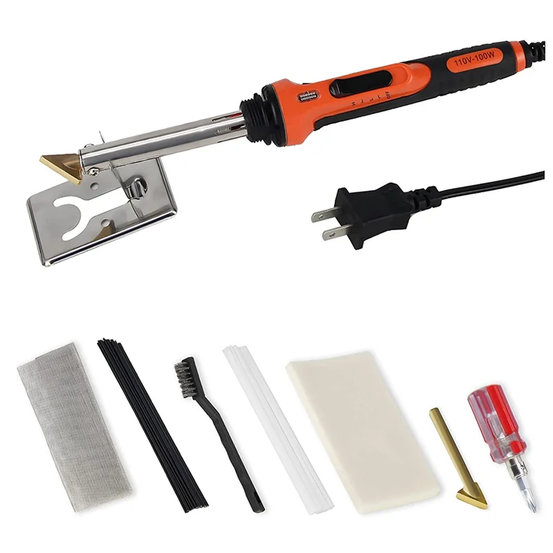 

100W Temperature Control Plastic Welding Repair Kit with 40 Rods Multi-Purpose Fit for DIY Car Bumper Dashboard US Plug