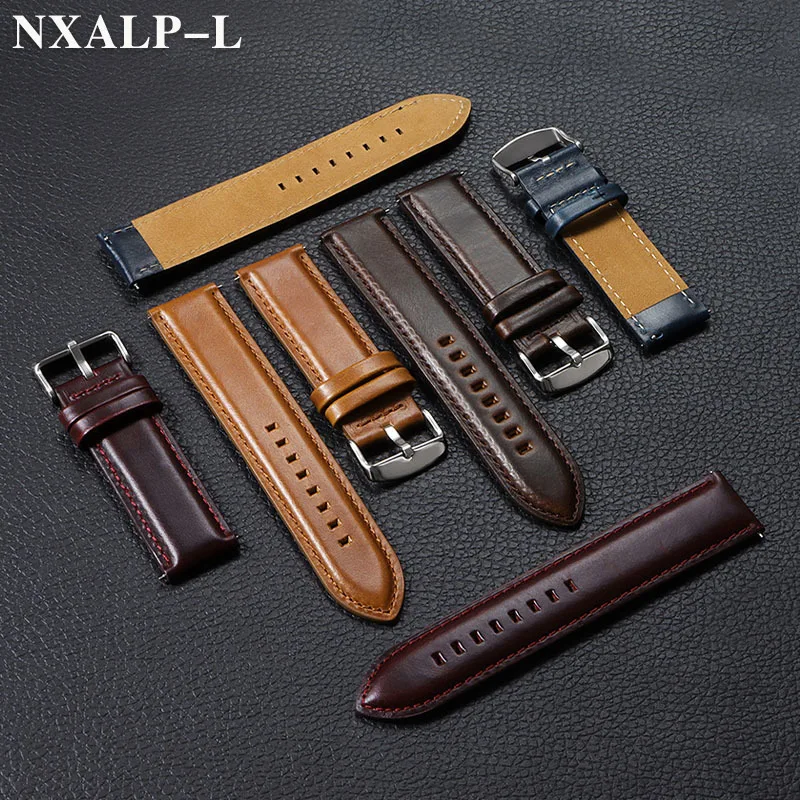 Vintage Genuine Cowhide Leather Quick Release Watch Strap - Premium Watchband Bracelet